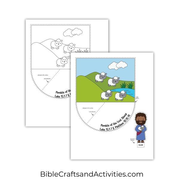 parable of the lost sheep 3D printable craft for Luke 15:1-7 and Matthew 18:10-14