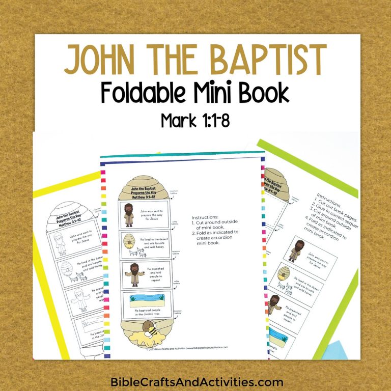 John the Baptist Mini Book - Bible Crafts Shop
