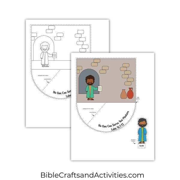 no one can serve two masters 3D paper craft for Luke 16:1-13