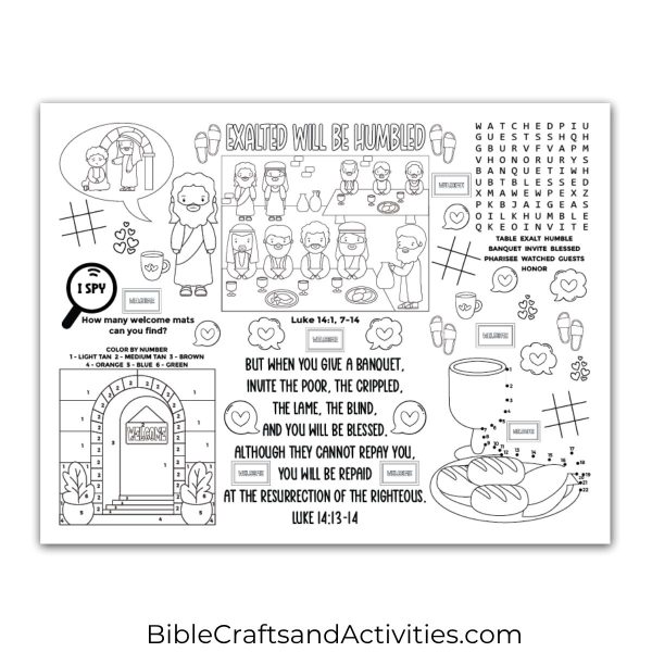 exalted will be humbled activity sheet