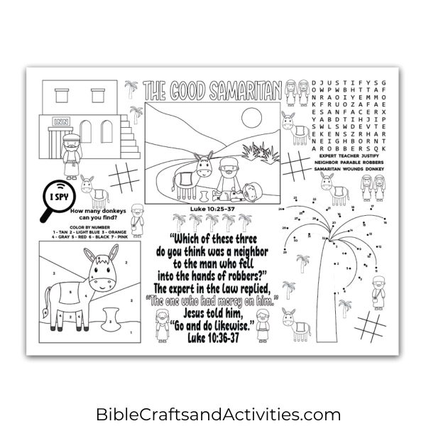 parable of the good samaritan activity sheet