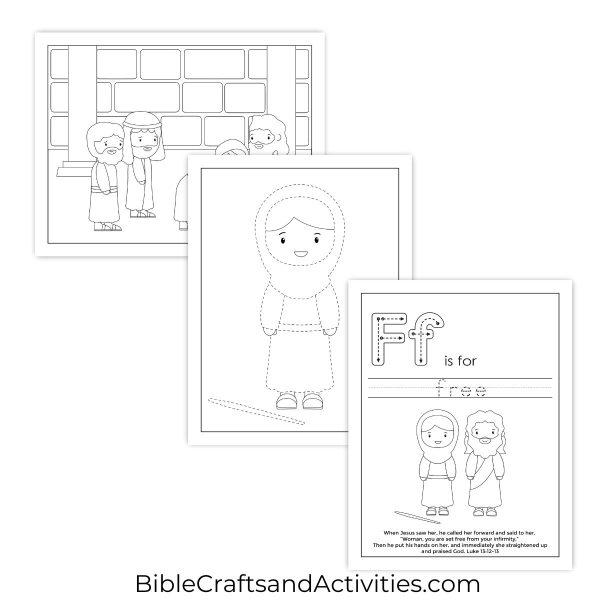 jesus heals a woman on the sabbath activity pages