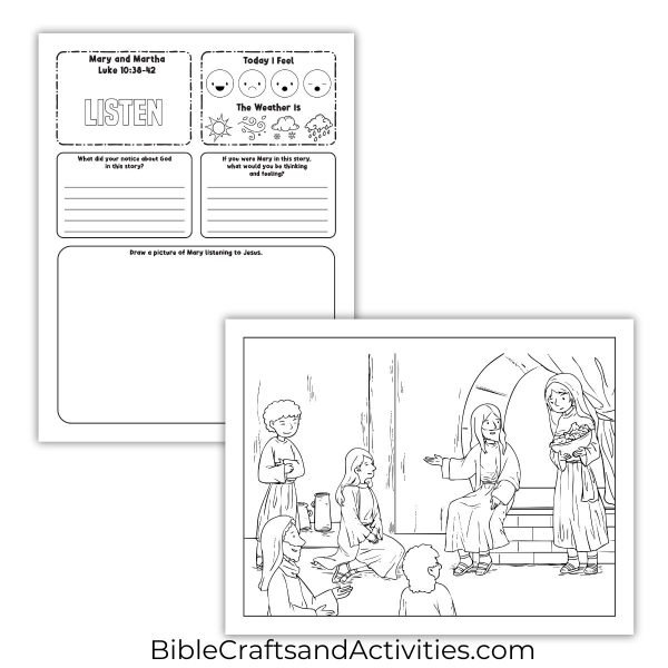 mary and martha activity pages