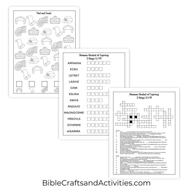 naaman healed of leprosy activity pages