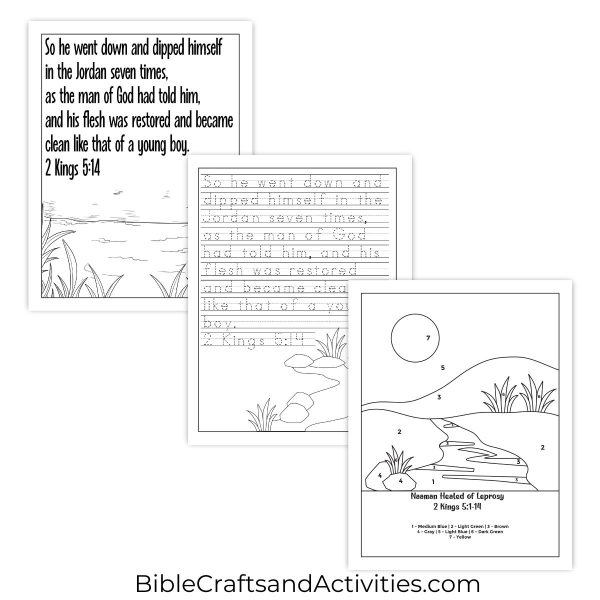 naaman healed of leprosy activity pages