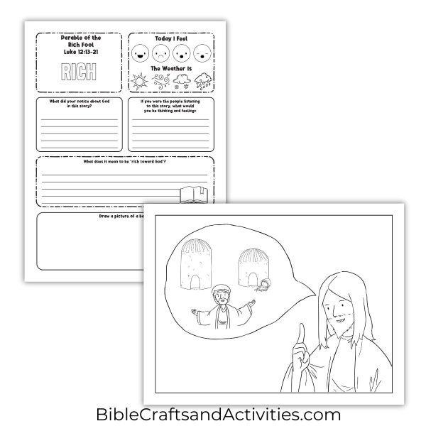 parable of the rich fool activity pages