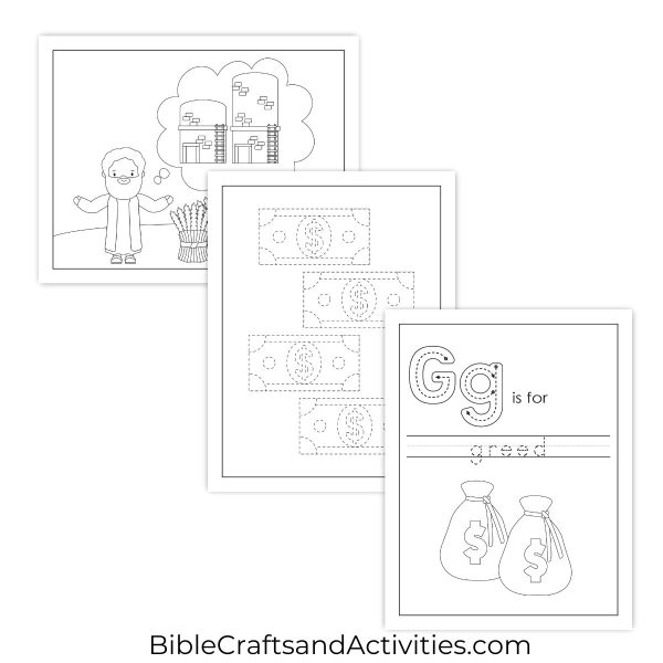 parable of the rich fool activity pages