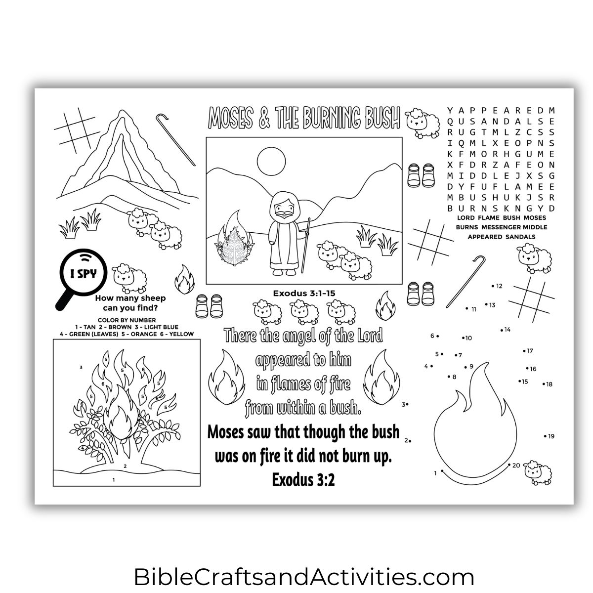 burning bush activity sheet