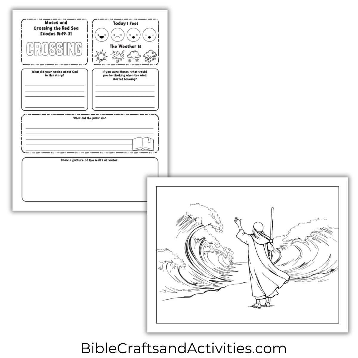 crossing the red sea activity pages