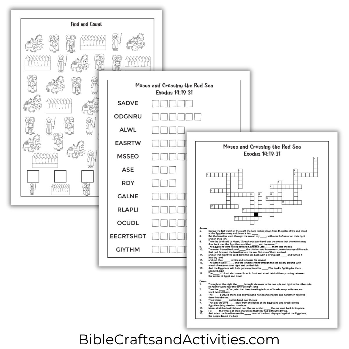 crossing the red sea activity pages