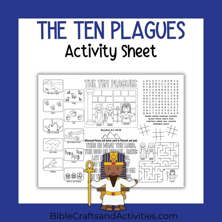 Moses and the Ten Plagues Activity Sheet - Bible Crafts Shop