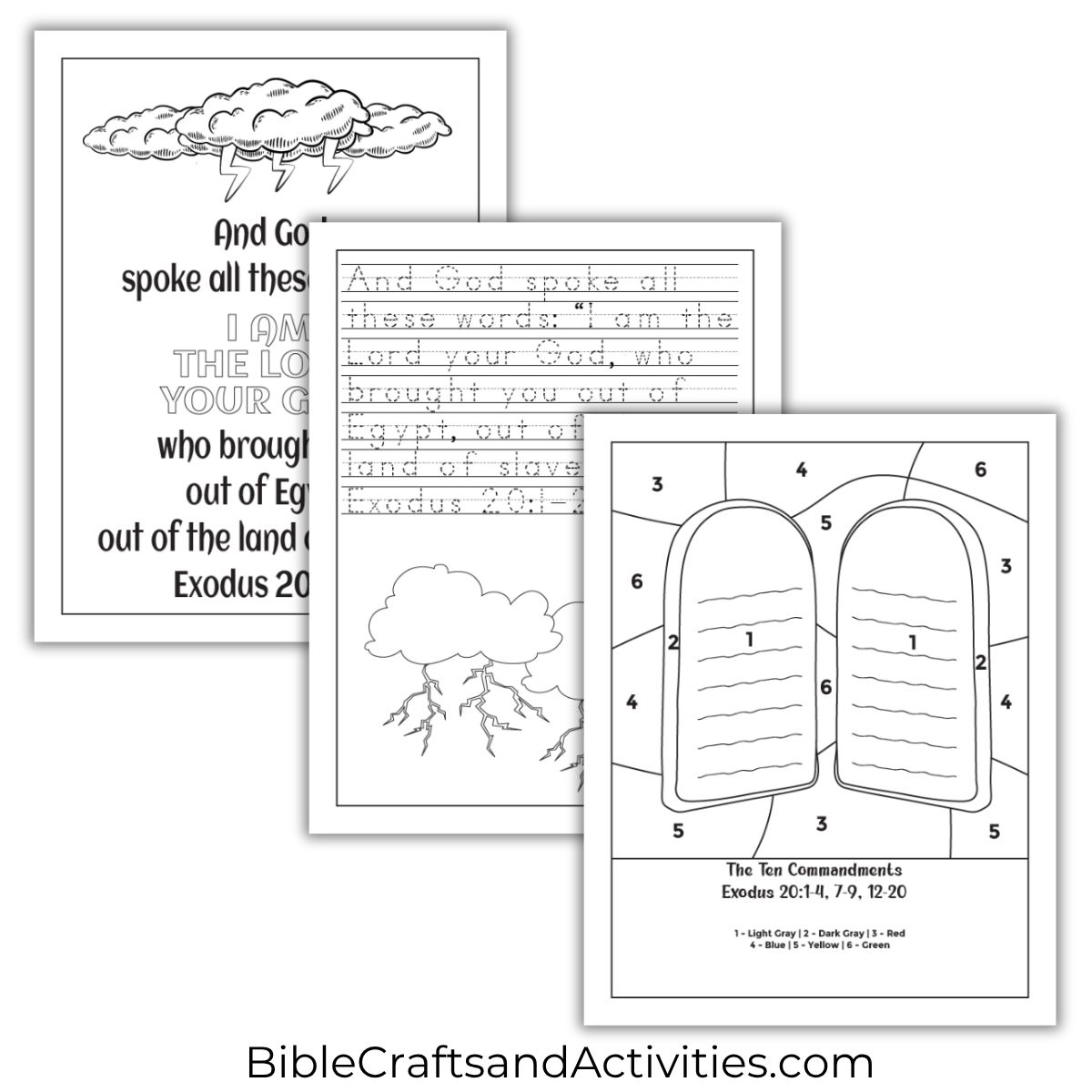 the ten commandments activity pages