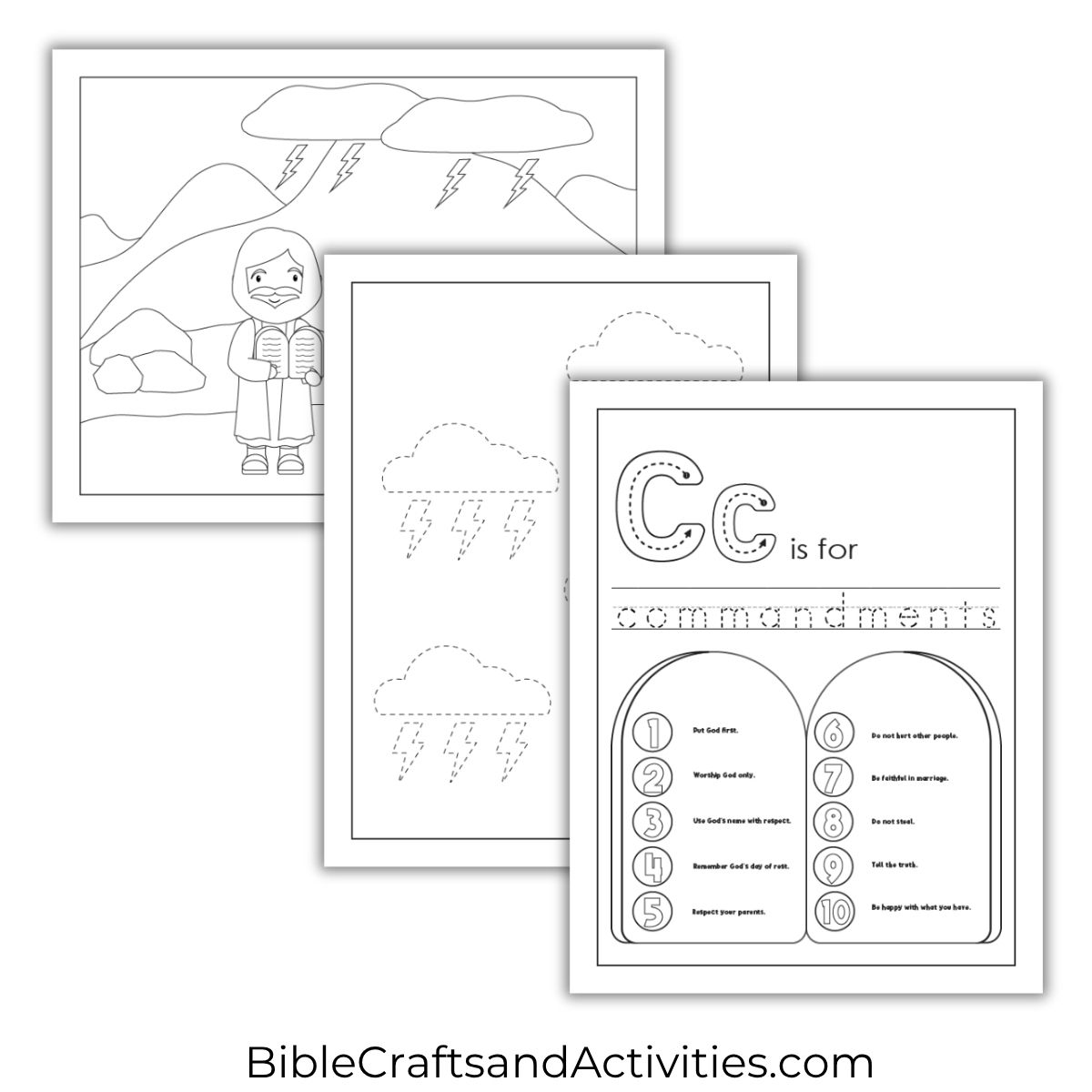 the ten commandments activity pages