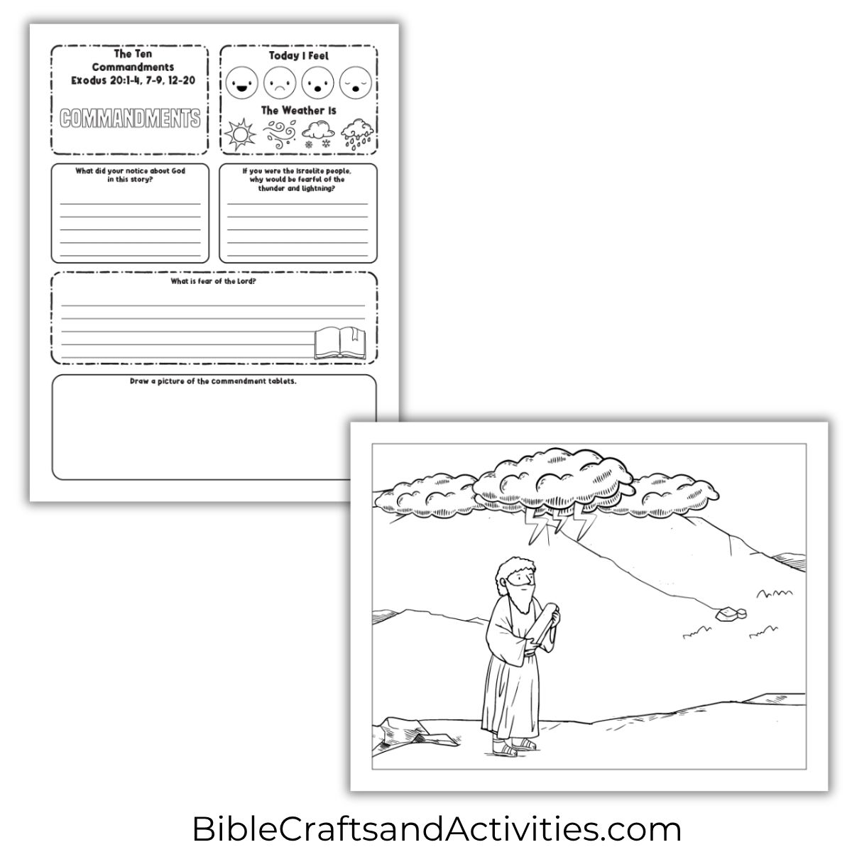 the ten commandments activity pages
