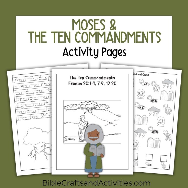 Moses and the Ten Commandments Activity Pages - Bible Crafts Shop