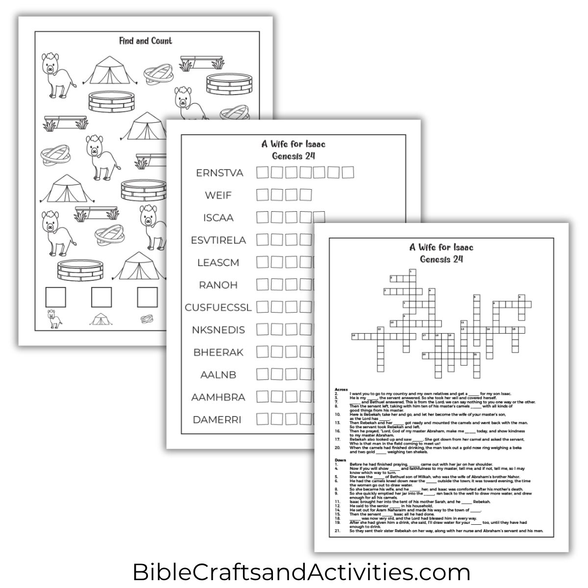 a wife for isaac activity pages