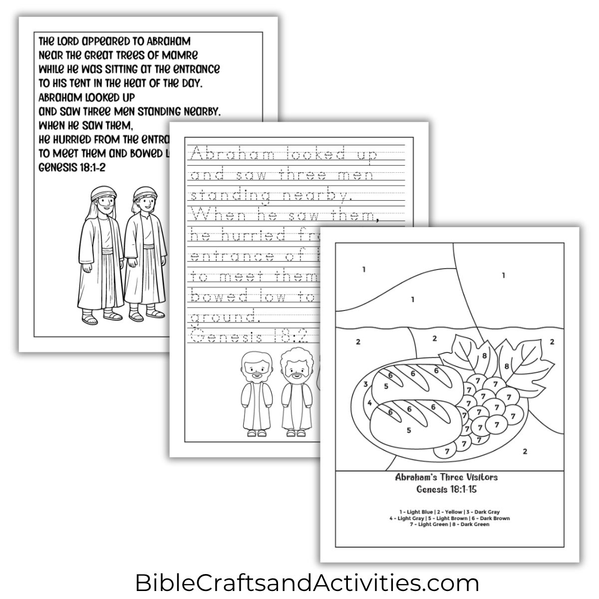Abraham's Three Visitors Activity Pages