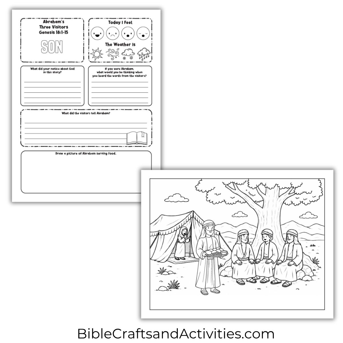 Abraham's Three Visitors Activity Pages