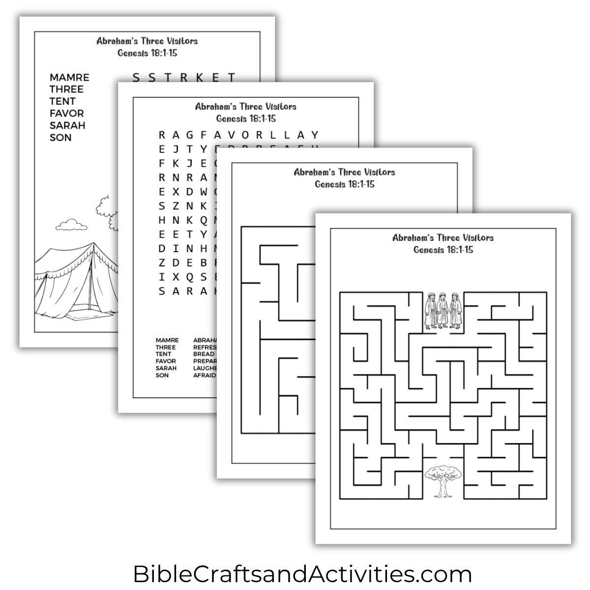 Abraham's Three Visitors Activity Pages