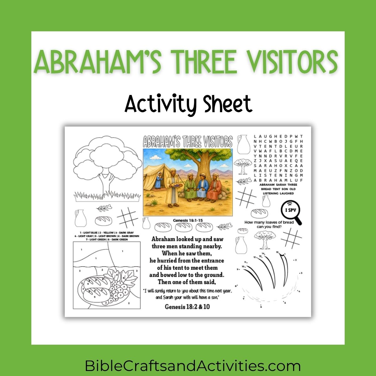 Abraham's Three Visitors Activity Sheet
