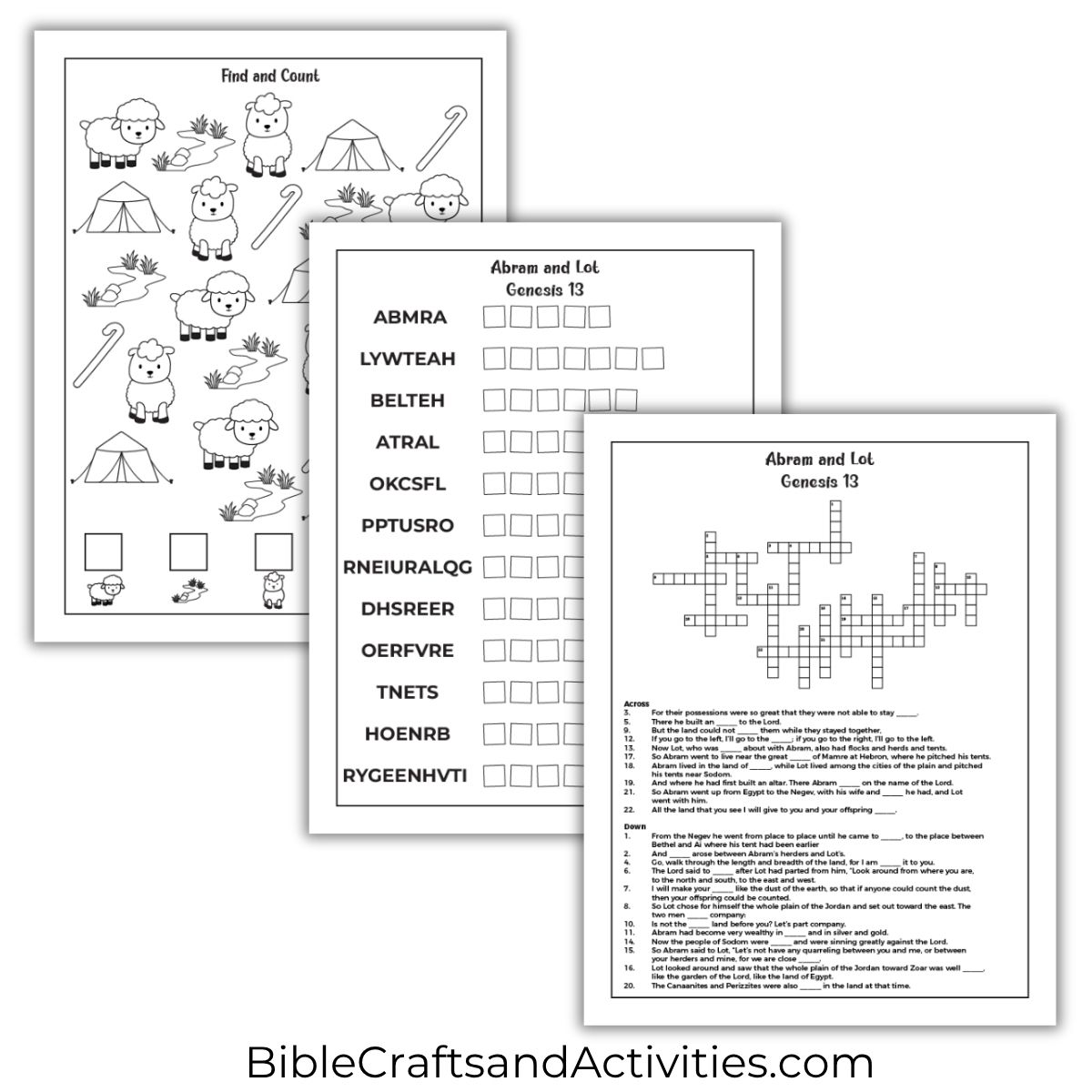 Abram and Lot Activity Pages