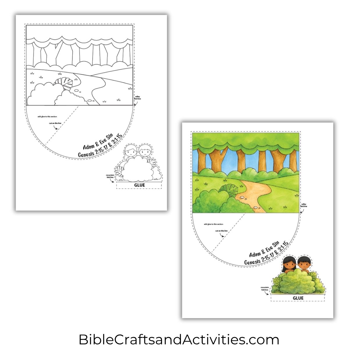 adam and eve diorama craft
