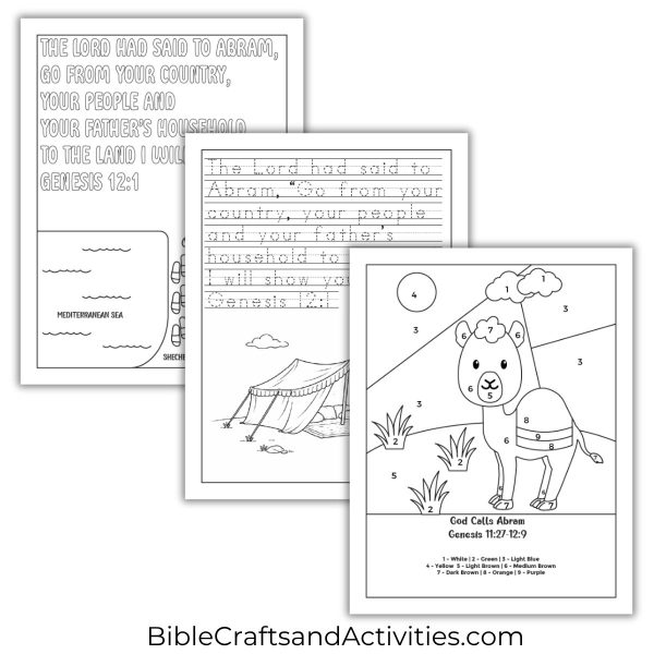 God Calls Abram Activity Pages - Bible Crafts Shop