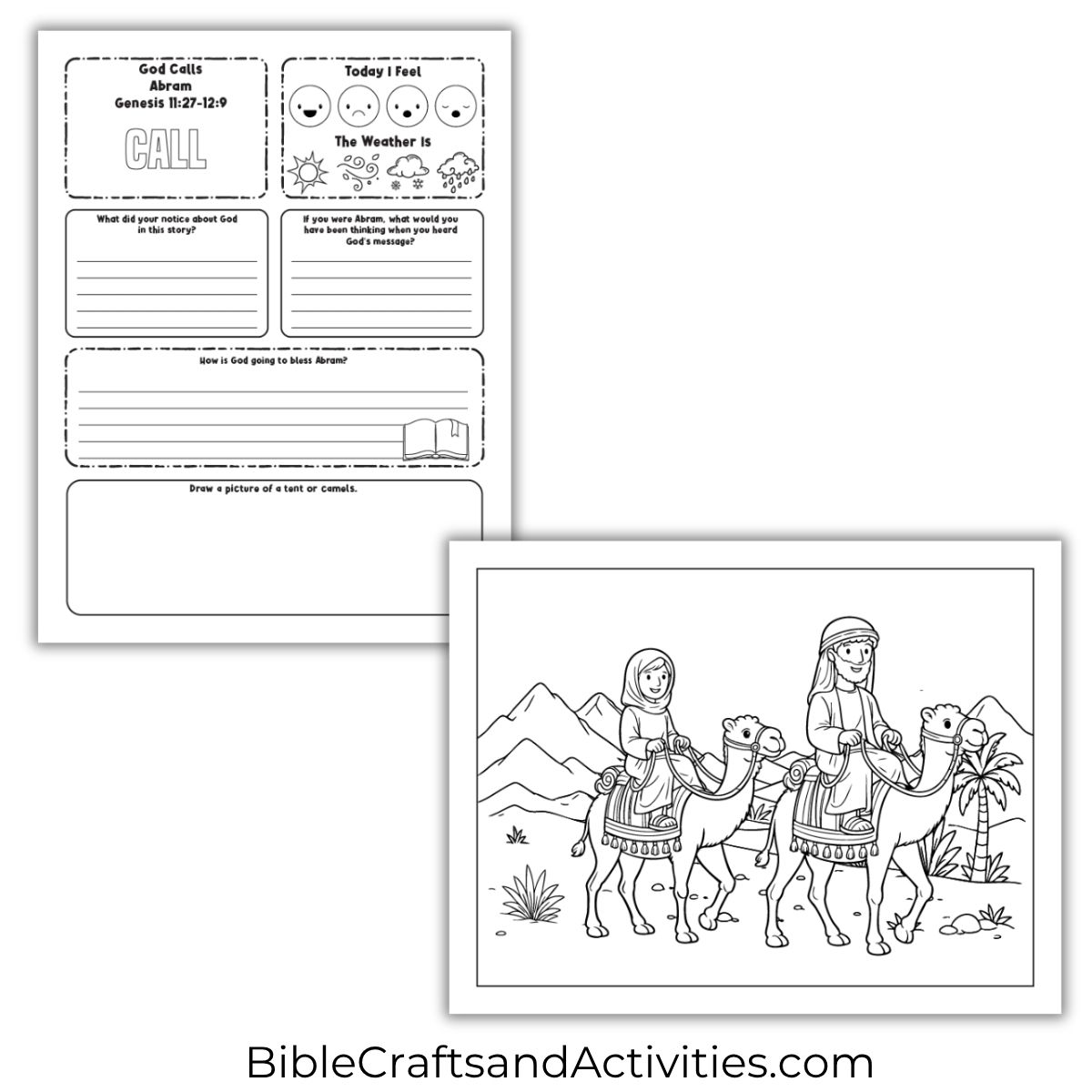 God Calls Abram Activity Pages