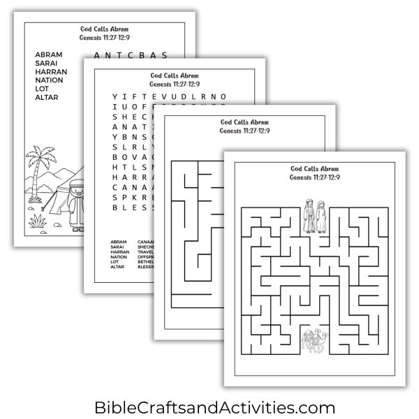 God Calls Abram Activity Pages - Bible Crafts Shop