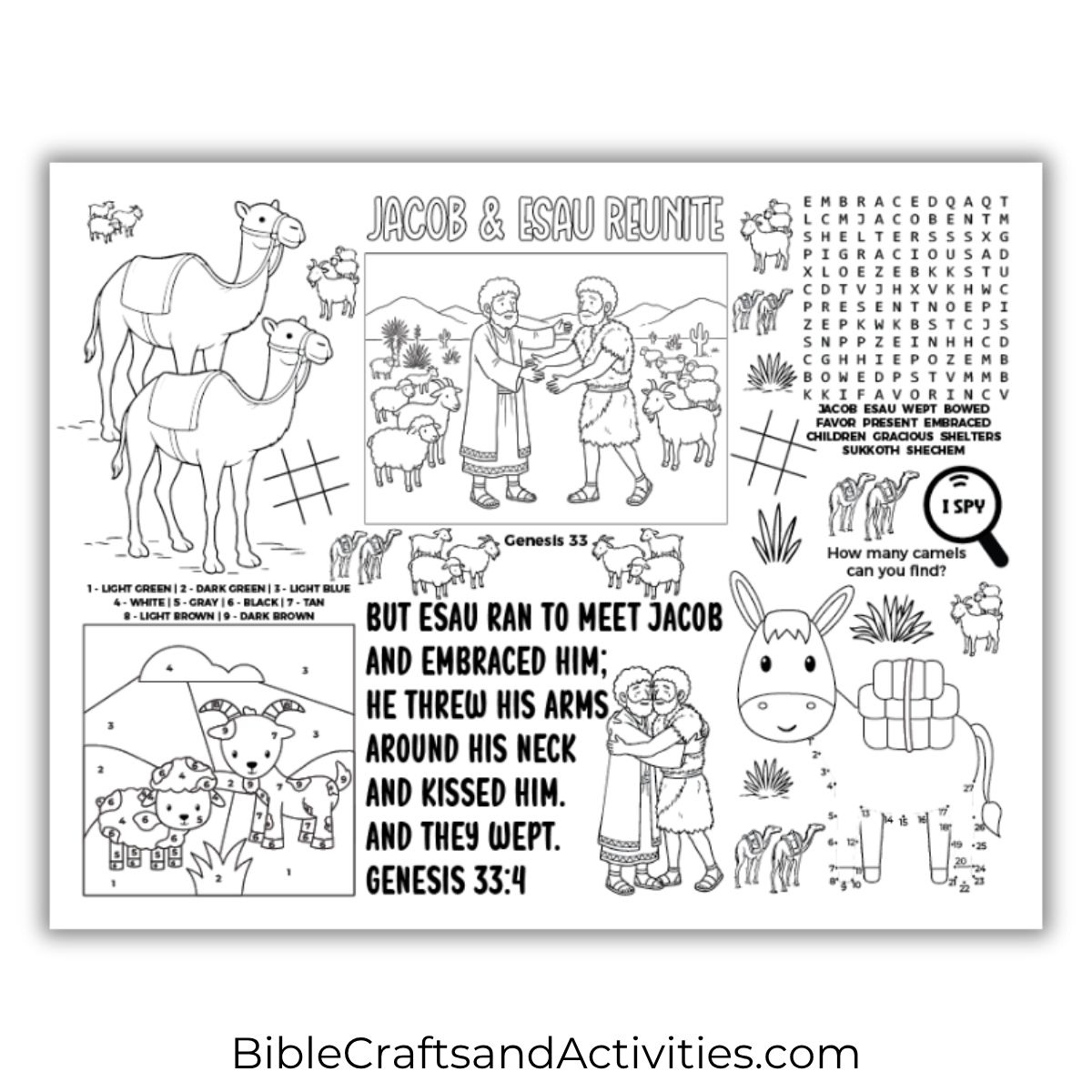 jacob and esau reunite activity sheet