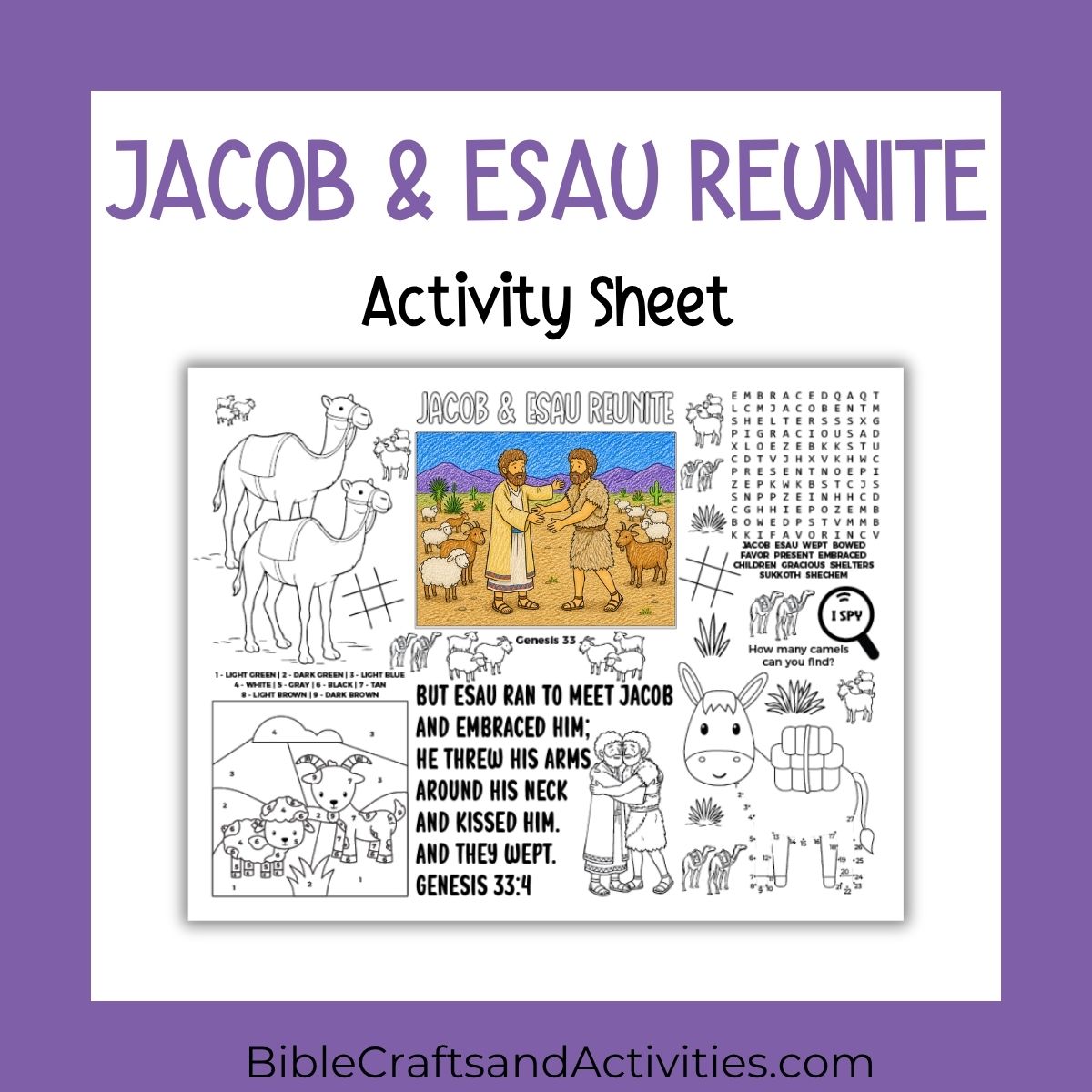jacob and esau reunite activity sheet