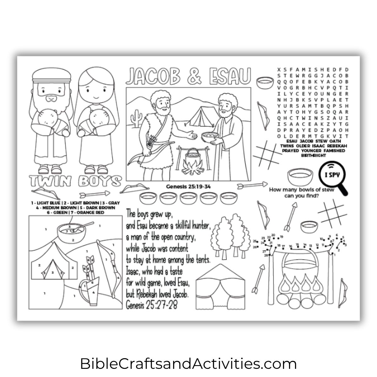 jacob and esau activity sheet