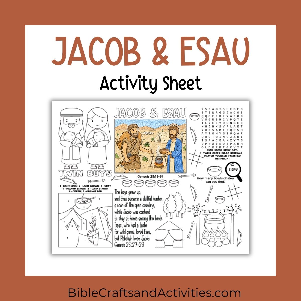 jacob and esau activity sheet