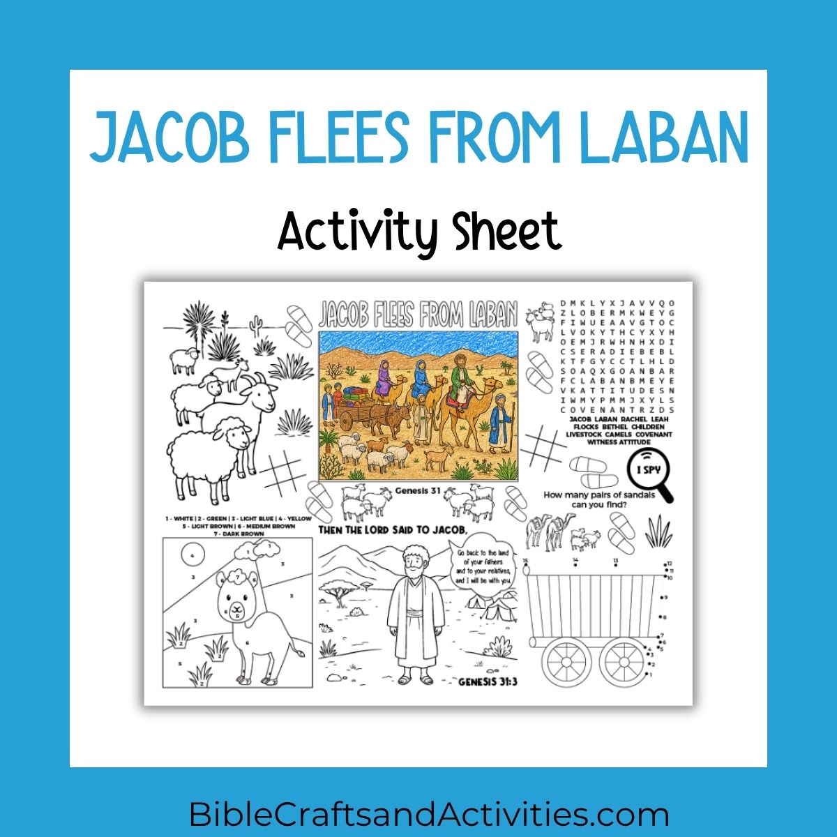 jacob flees from laban activity sheet