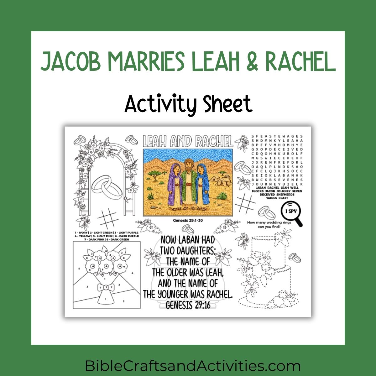 jacob marries leah and rachel activity sheet