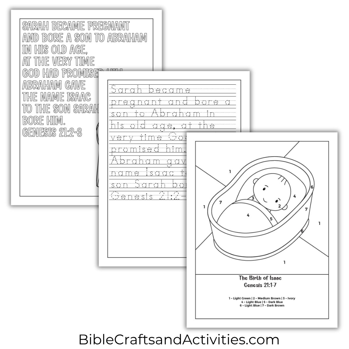 the birth of isaac activity pages