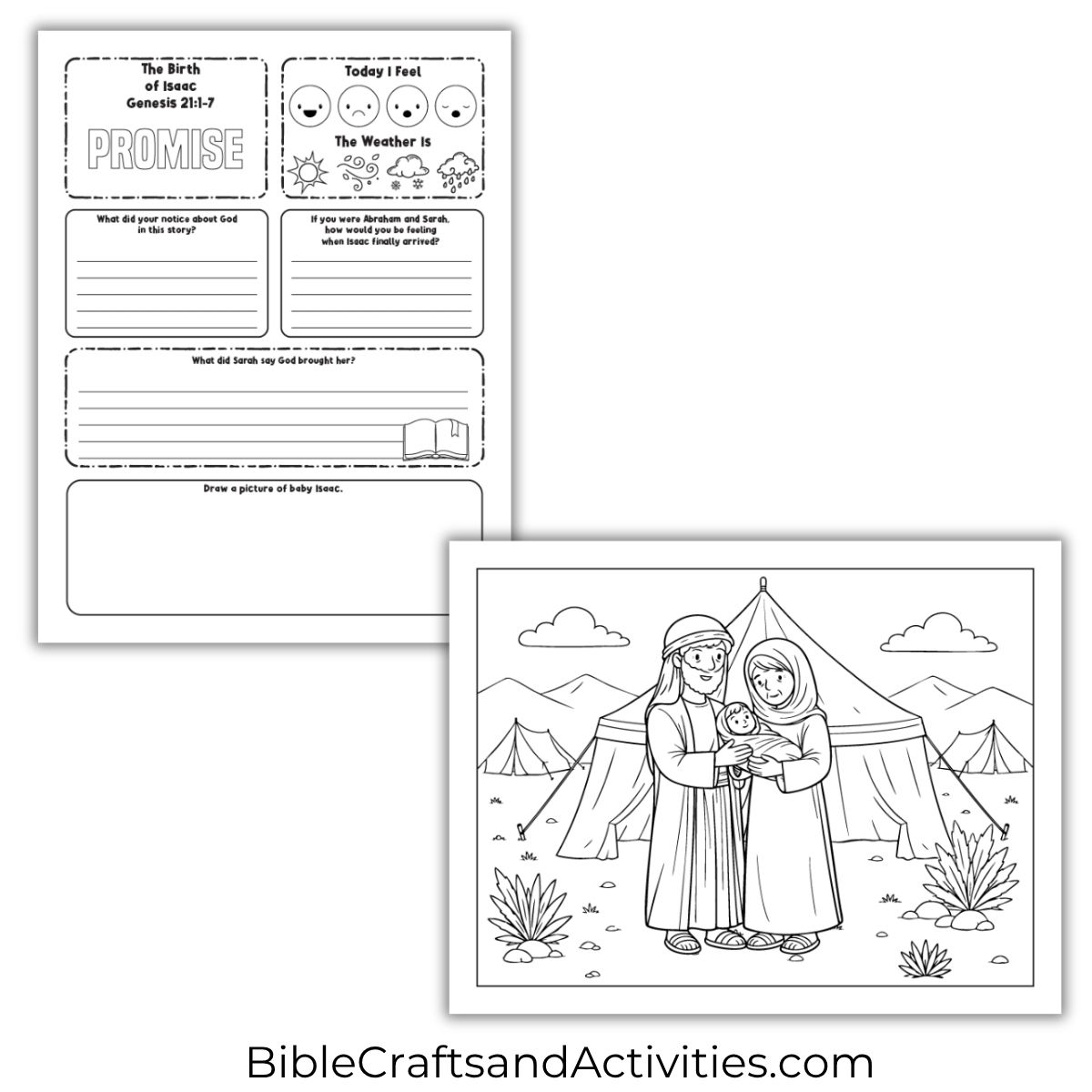 the birth of isaac activity pages
