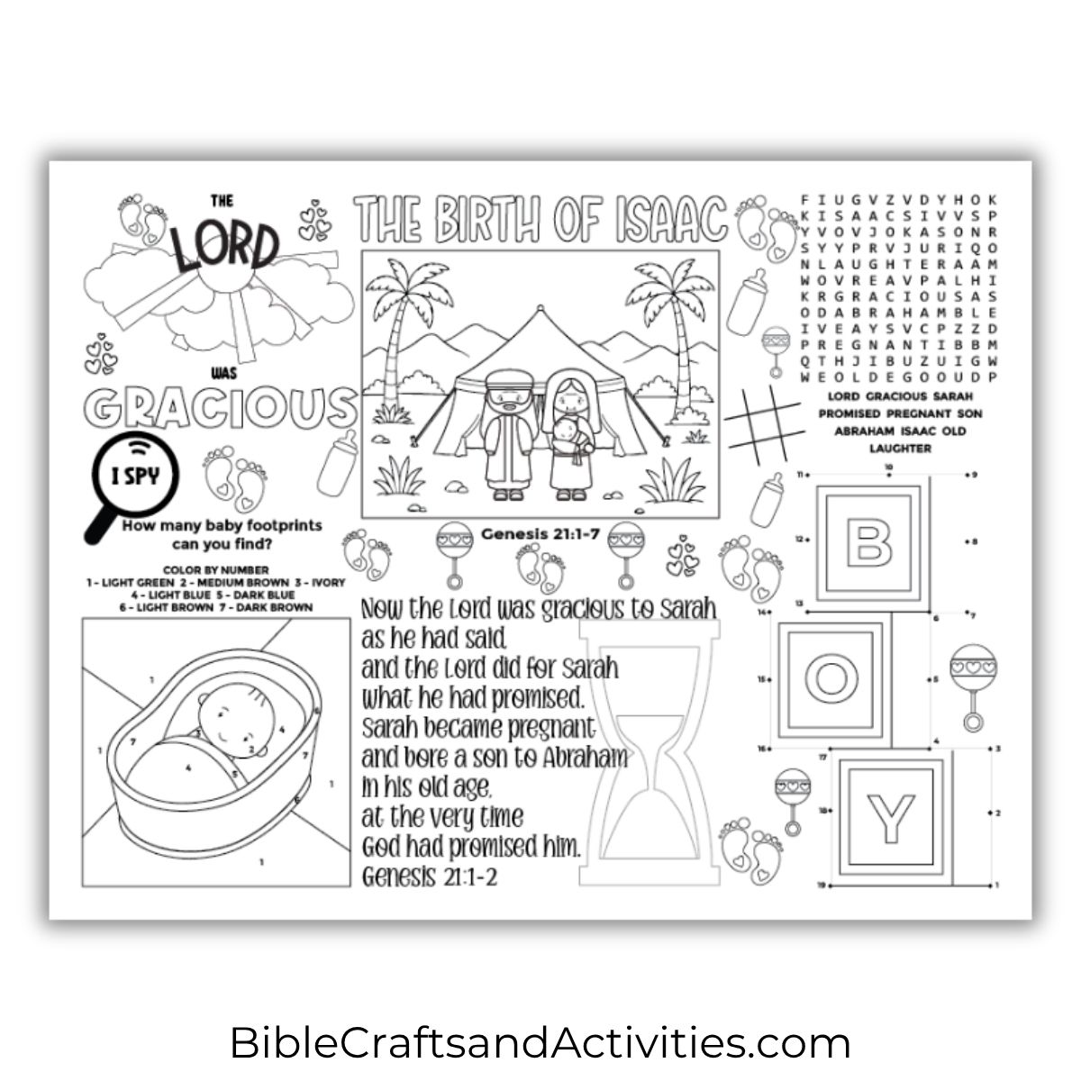 the birth of isaac activity sheet