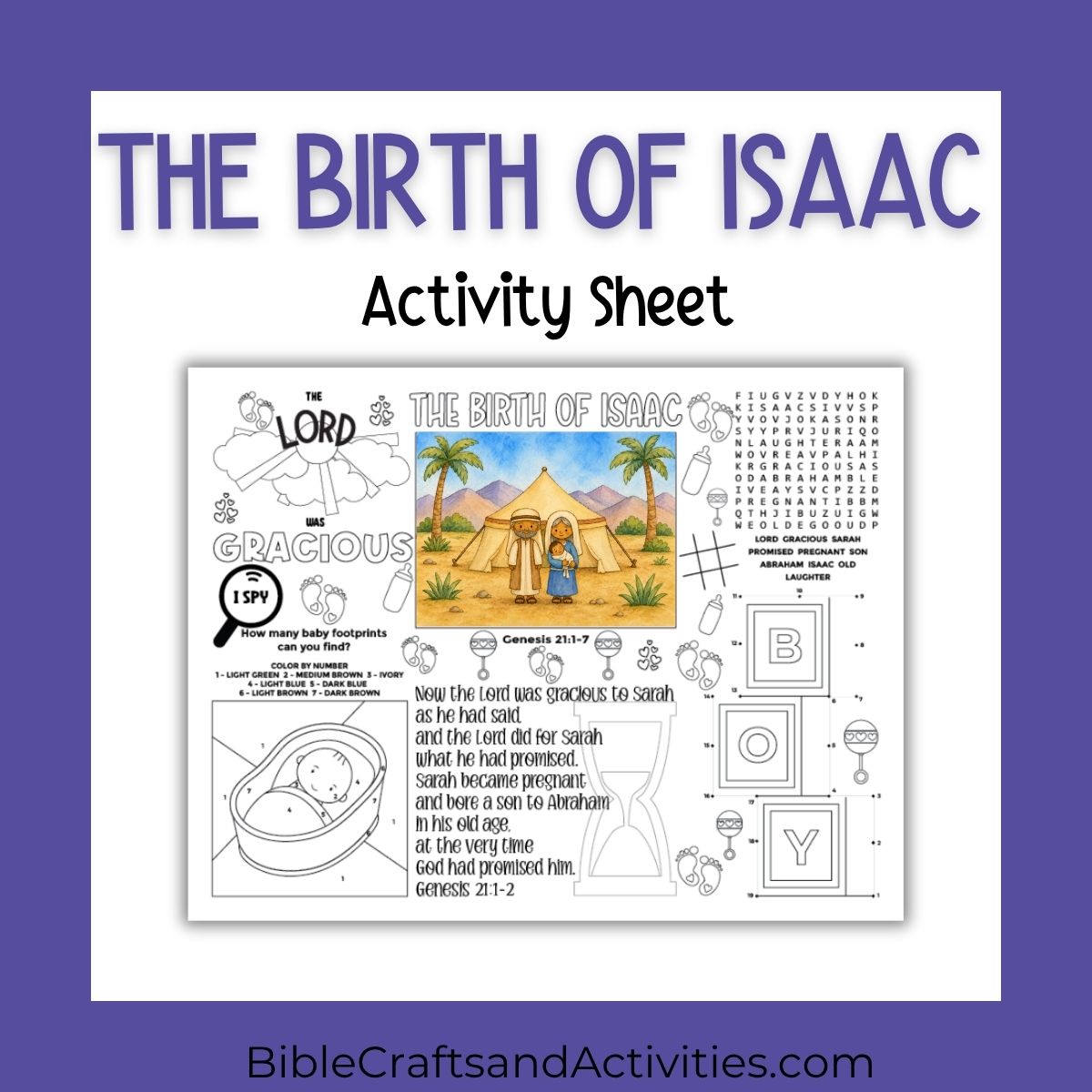 the birth of isaac activity sheet