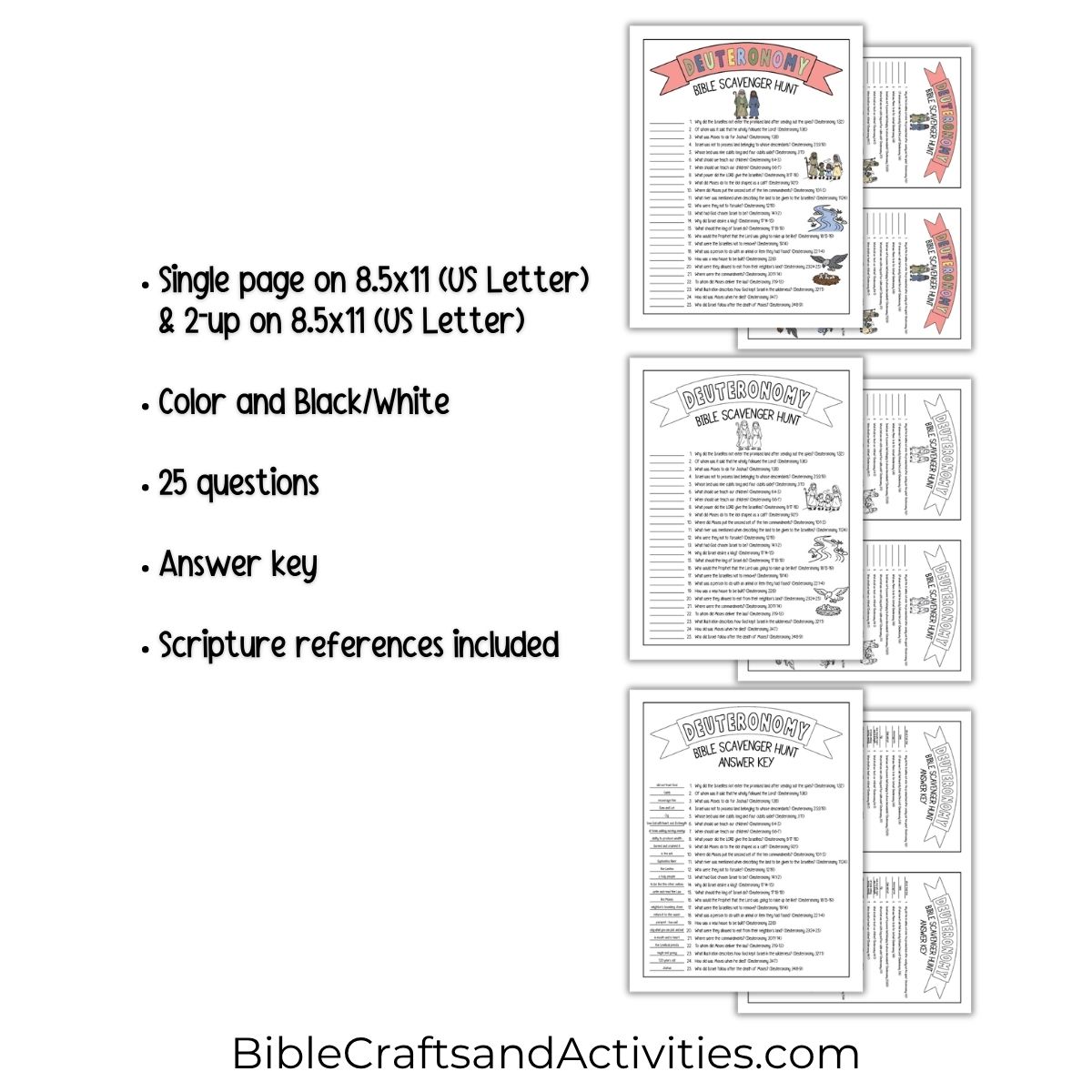 deuteronomy bible scavenger hunt