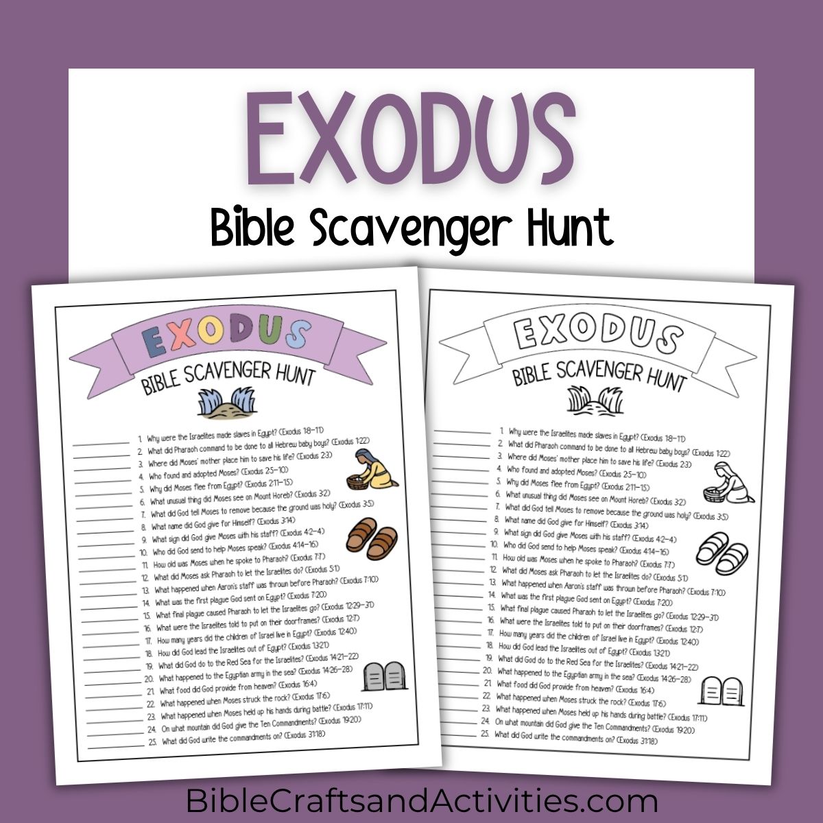 exodus bible scavenger hunt