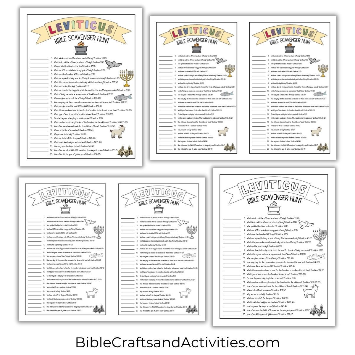 leviticus bible scavenger hunt