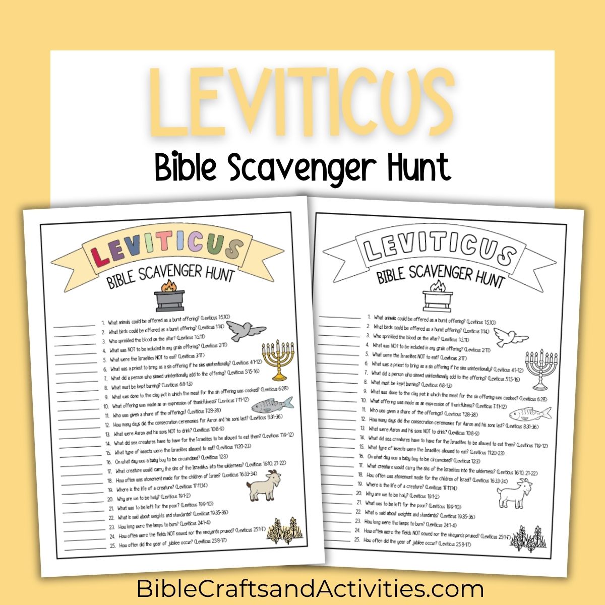leviticus bible scavenger hunt