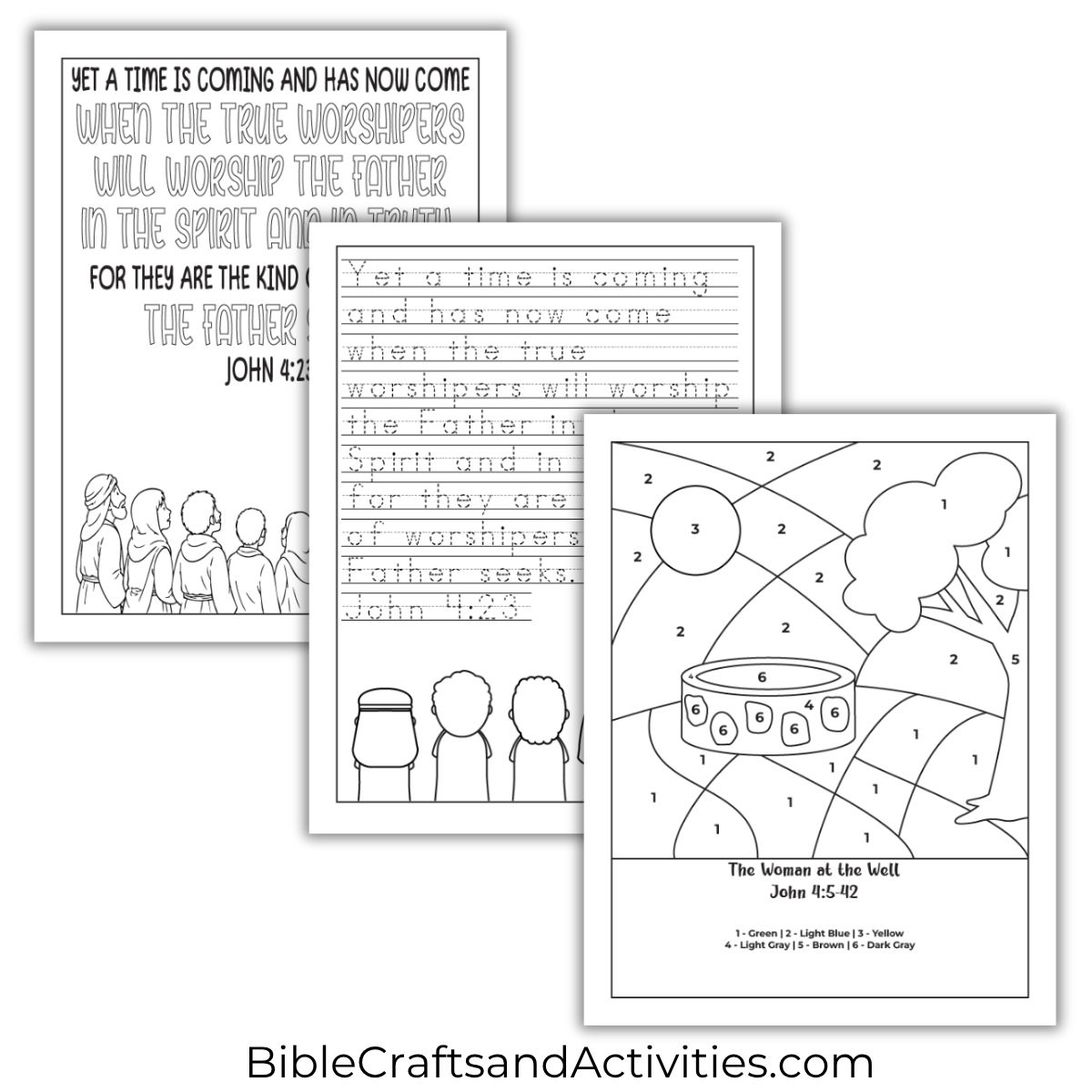 woman at the well activity activity pages