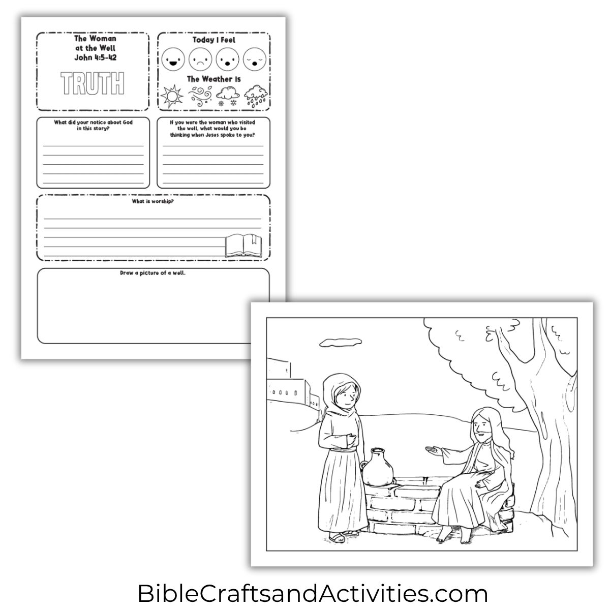 woman at the well activity activity pages