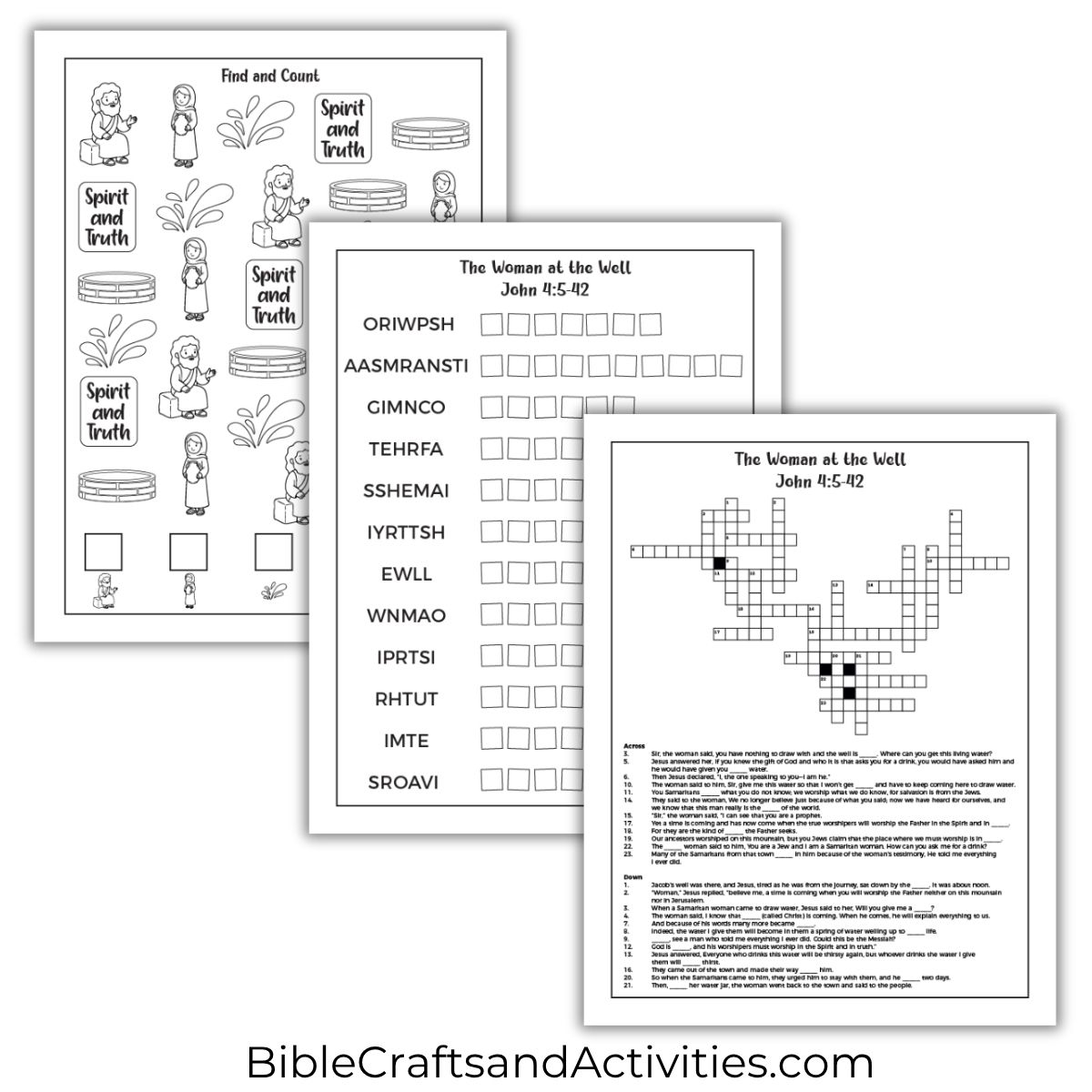 woman at the well activity activity pages
