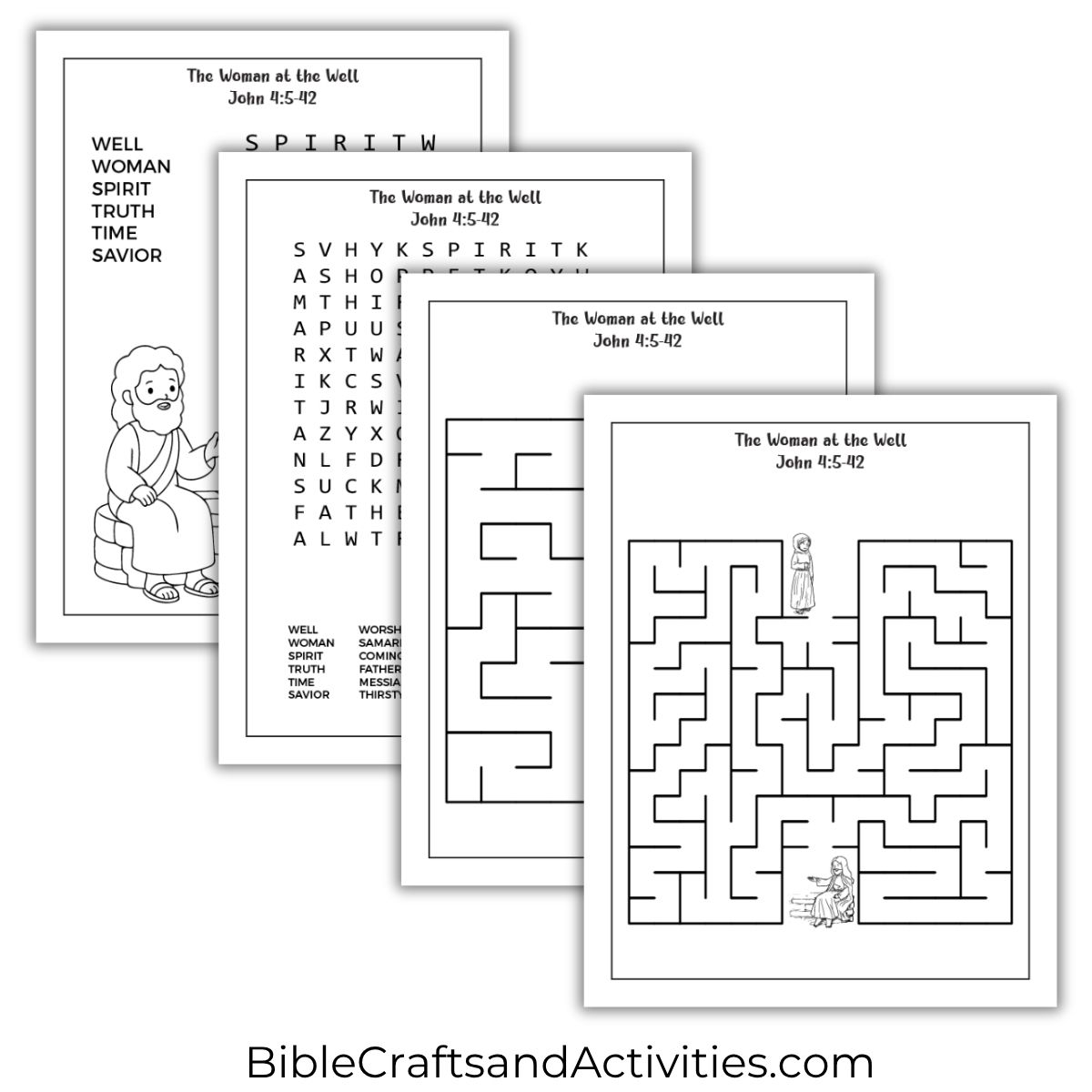 woman at the well activity activity pages