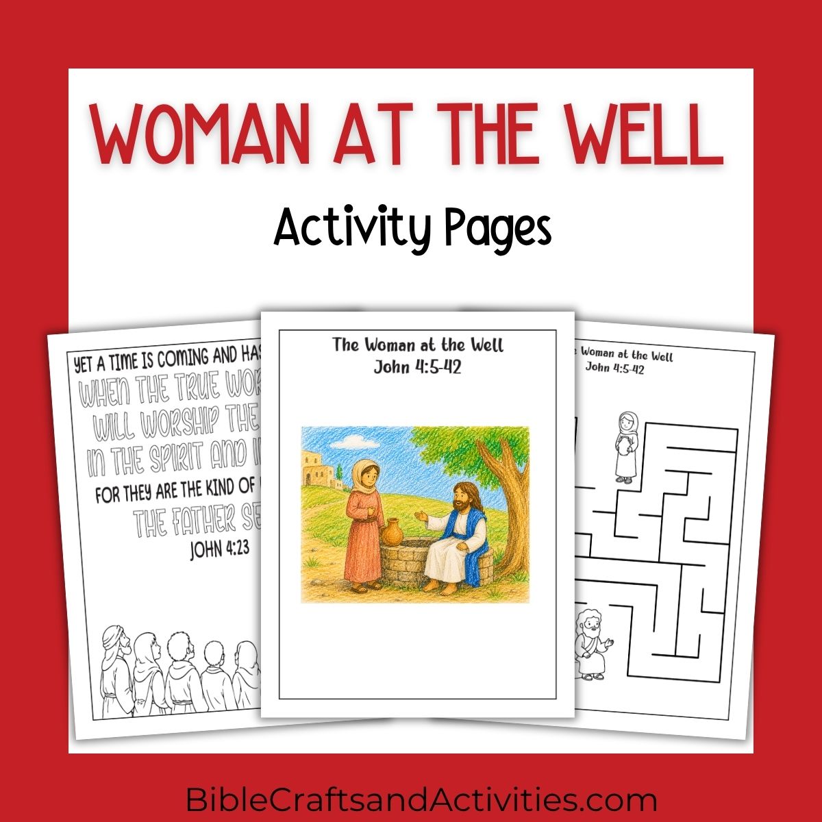 woman at the well activity activity pages