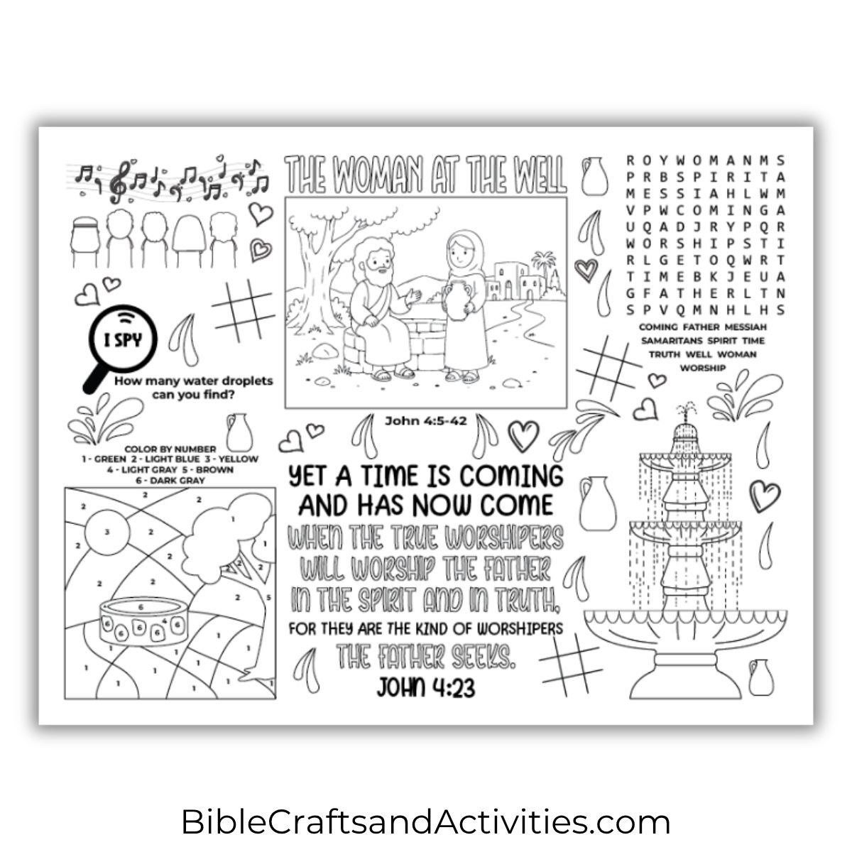 woman at the well activity sheet