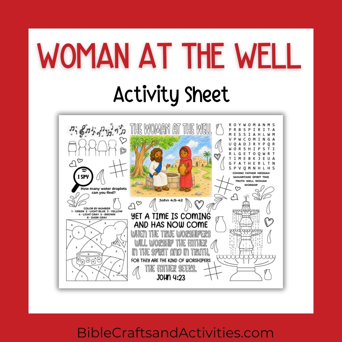 woman at the well activity sheet